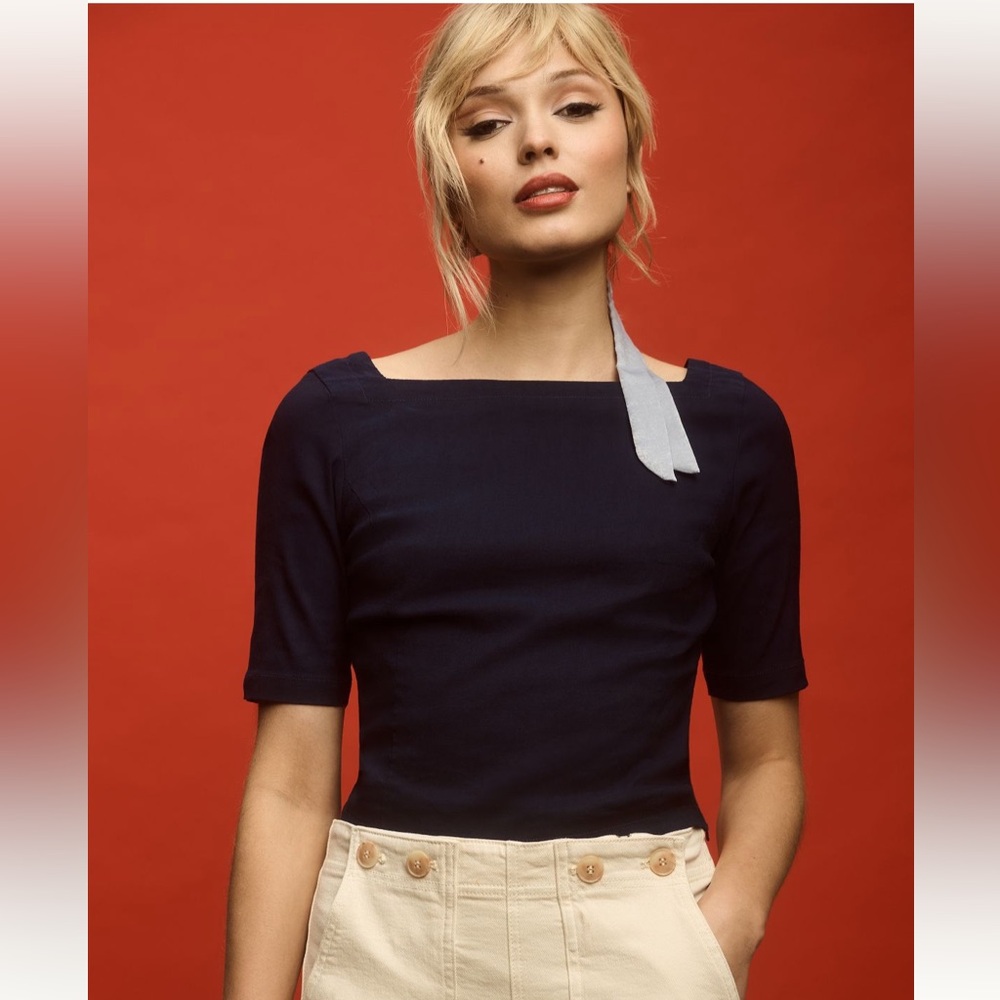 Maeve Boat Neck Half Sleeve Top